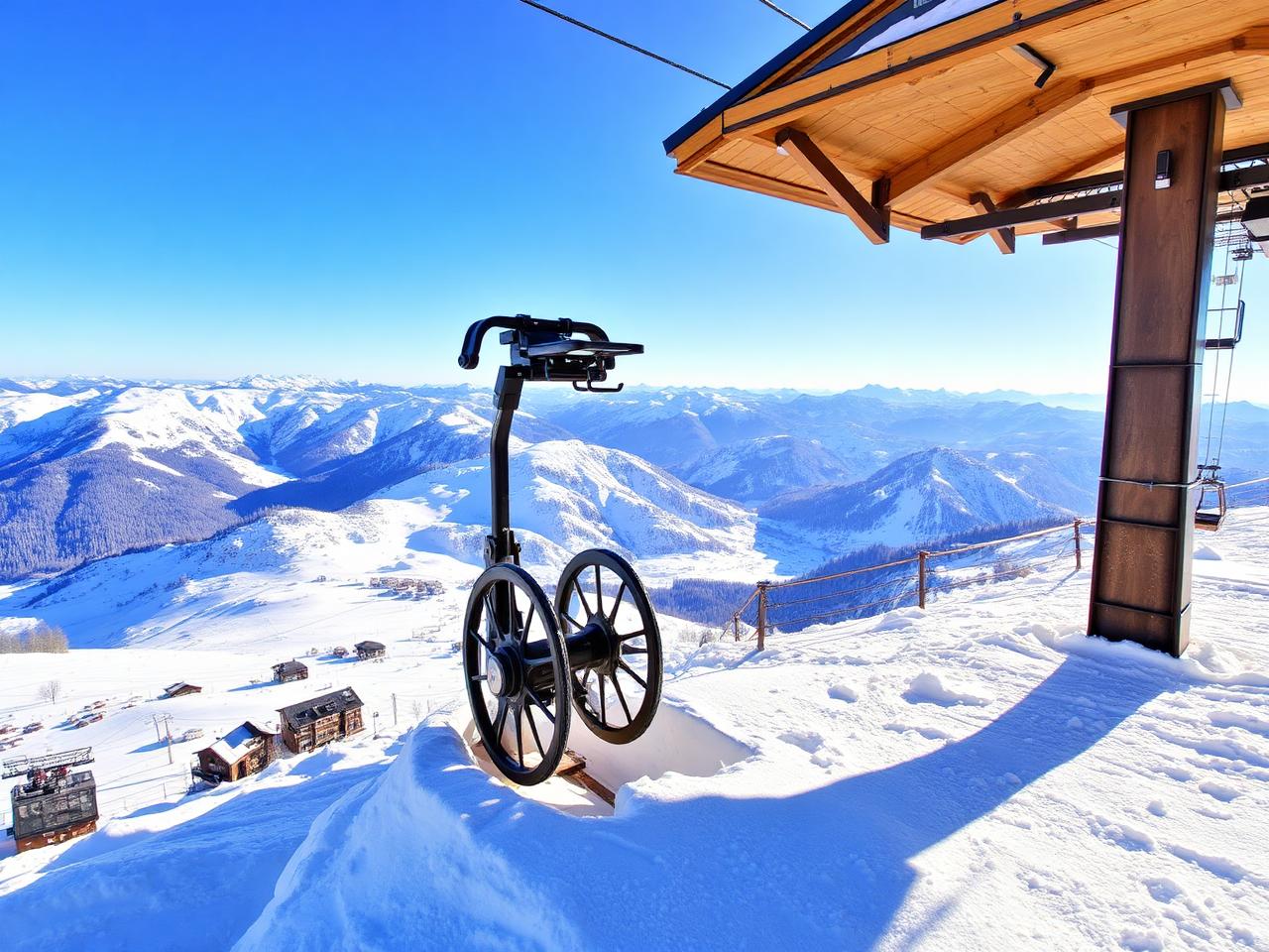 Bergstation des Skilifts Mastrils mit Alpenpanorama